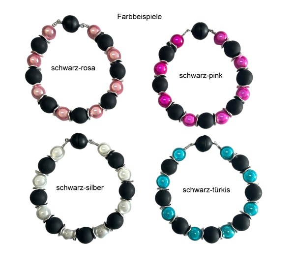 Bracelet -Polaris & Miracle pearls- Power magnetic clasp, available in various colors colors available