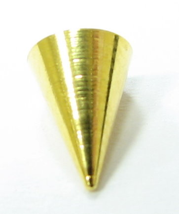 Threaded end piece – short tip smooth, genuine gold plated 1 pcs.