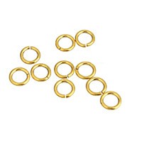 Binding ring / eyelet - stainless steel - 6x1mm - 18K gold plated - 1 piece open