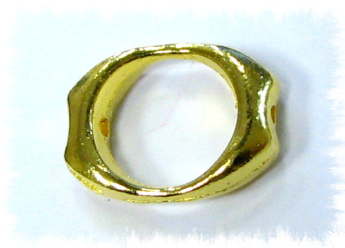 Ovales Element mit Perlenansatz 20x15mm - gold farbig - Metall