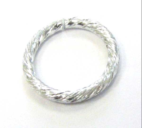 Verbinderring offen 15x1,8mm - Aluminium silber gemustert