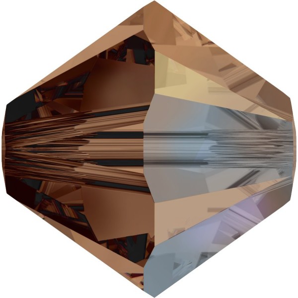 Swarovski Crystal 5328 Xilion Bicone Bead 4mm --- 10 Stück - Smoked Topaz AB