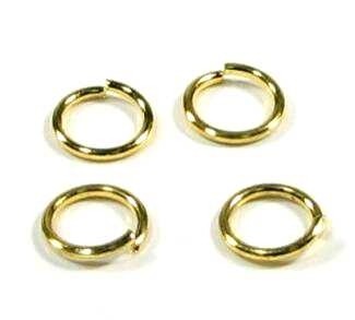 Jump rings / Binding rings 8x1,5 mm – 17 pieces gold-coloured