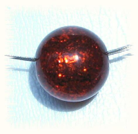 Fine glitter bead 12 mm – red