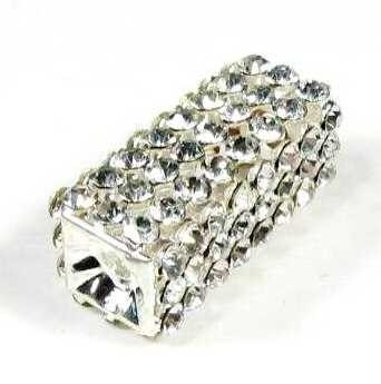 Rhinestone tube 13x30 mm squared