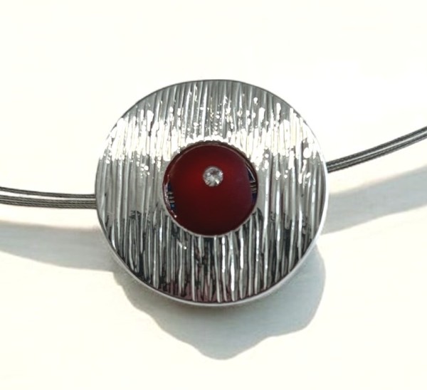 Creative pendant – Circle- rhodium-plated