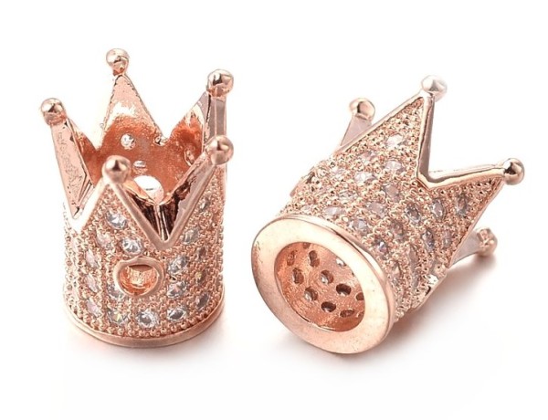 Crown – 12x9 mm – rosegold colored – 1 pcs. – Cubic Zirconia