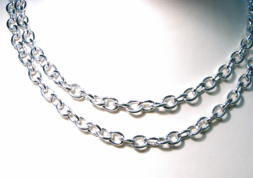 Link chain – Aluminium – 8 mm wide – silver – 1 meter