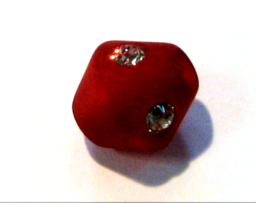 Polaris Doppelkonus rubin 8 mm - mit Swarovski-Kristall