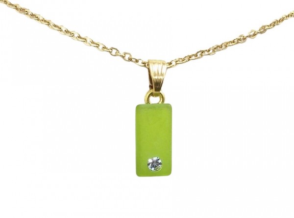 Polaris Chain Pendant with Swarovski Crystal – gold apple green
