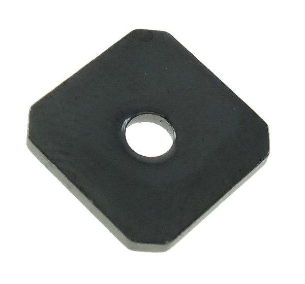 Spacer Quadrat 8x8mm, Farbe geschwärzt, Loch 2mm -abgeschrägte Ecken- 1St