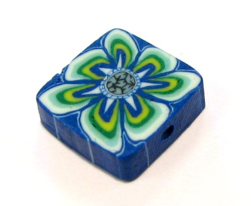 Fimo quadrilateral 10 mm blue-green