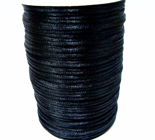 Seidenband 2mm - schwarz - 91 Meter Kunstseide