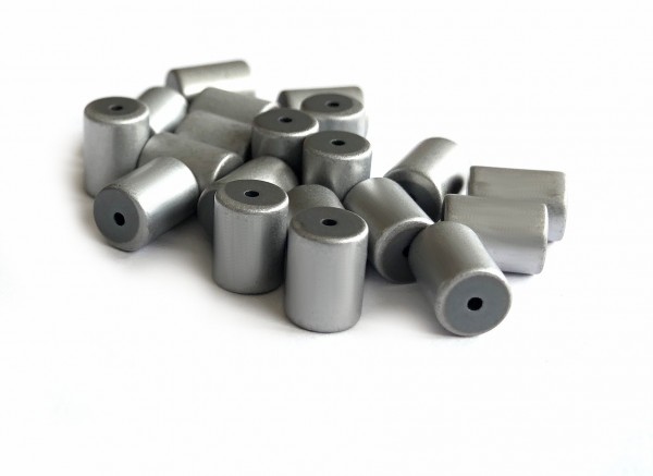 Hematite tubes 8x6 mm – 20 pieces – platinum matt color finish