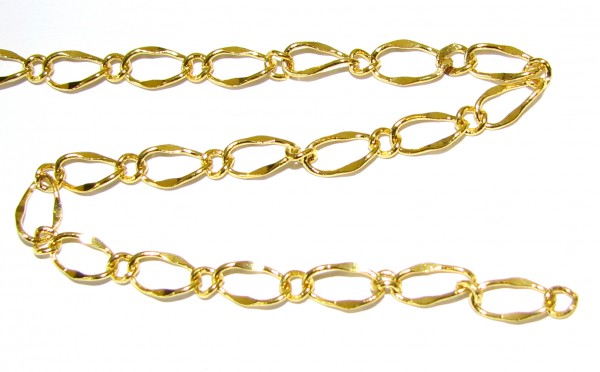 Link chain 8x5 mm – elegant design – color: Gold – 1 meter