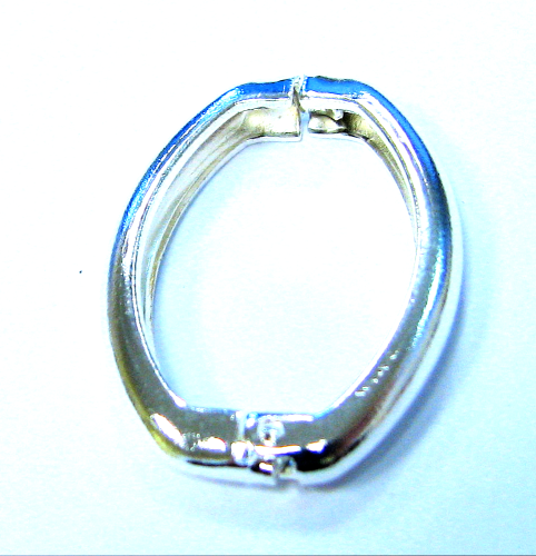 Clip pendant oval 27x20 mm silver colored