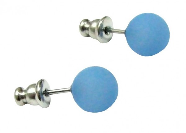 Polaris Earrings 8 mm --Stainless steel- 1 pair – sky blue