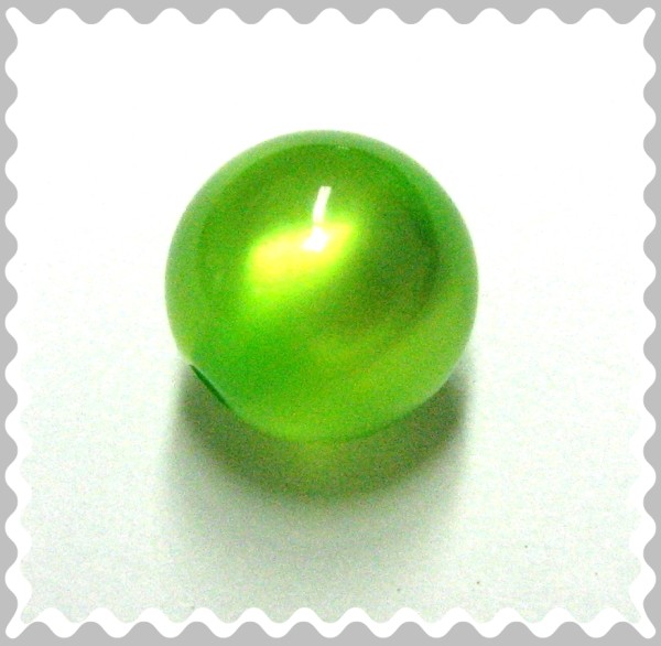 Polarisperle grün glänzend 16 mm - Großloch