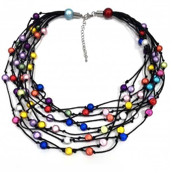 Miracle Beads Baumwollband-Collier bunt - Bastelset