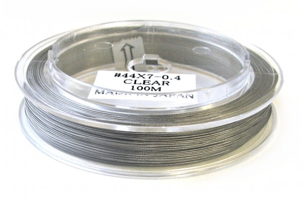 Steel rope Premium 0,40 mm – 100 meters – Jewelry wire – Color: Natural steel (silver grey)