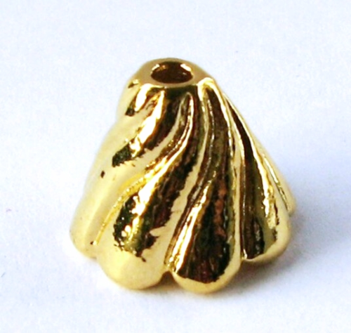 Perlkappe – finishing cap 13x12 mm – inside size 10 mm, color: Gold