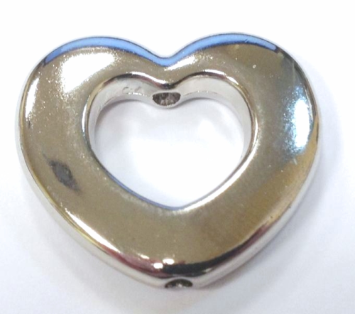 Heart 25x28 mm – platinum colored