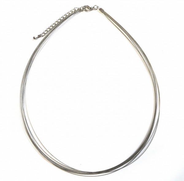 Steel wire collier 7-fold with lobster claw clasp – 42 to 47 cm