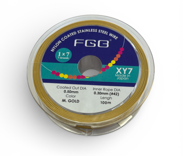 Stahlseil Premium 0,5mm - 100 Meter - Schmuckdraht - Farbe: gold matt