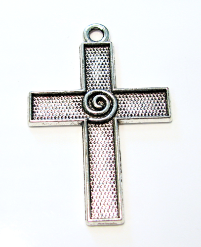 Cross – 45x30 mm – old silver look