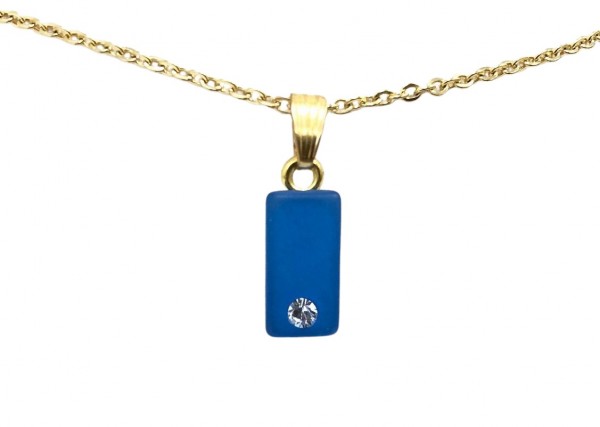 Polaris Chain Pendant with Swarovski Crystal – gold-blue
