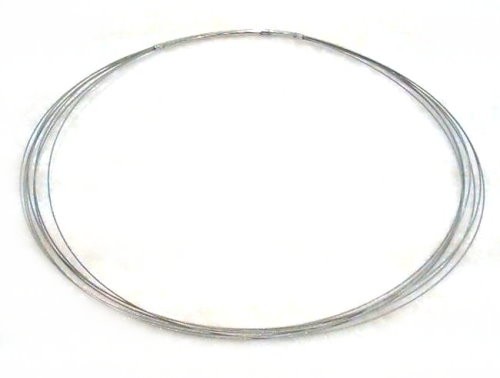 Necklace 7-row, 42 cm in silver. (steel natural)