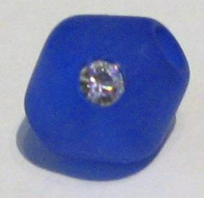 Polaris Doppelkonus blau 8 mm - mit Swarovski-Kristall