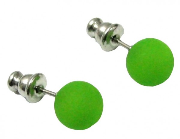 Polaris Earrings 6 mm --Stainless steel- 1 pairs – green