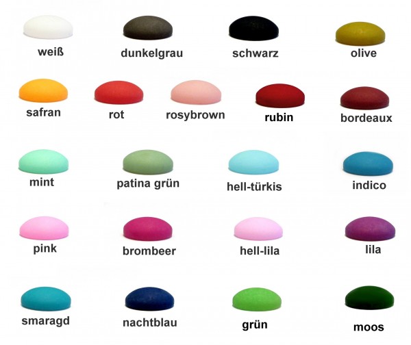 Polaris Cabochons 12 mm – 20 pieces – in different colours