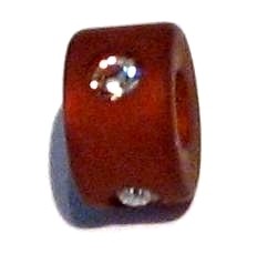 Polaris ring (spacer) rust brown 8 mm – with Swarovski crystal