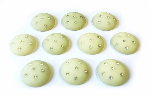 Polaris Cabochon 23 mm – pastel greige- 10 pieces – with Swarovski crystal – special offer