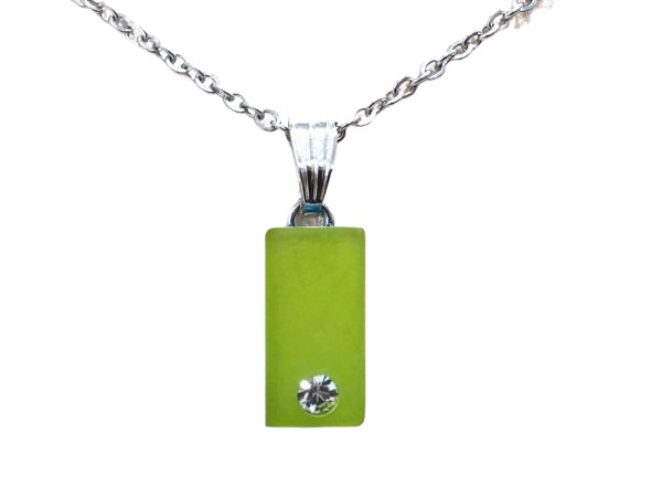 Polaris Chain Pendant with Swarovski Crystal – silver-apple green