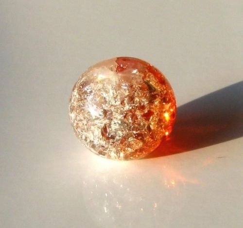 Glass Crash bead 8 mm – orange-clear