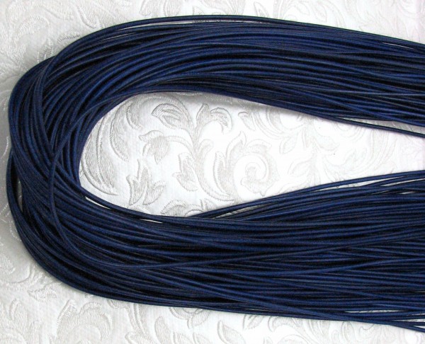 Leather strap 2 mm round – 1 meter cow leather – dark blue –
