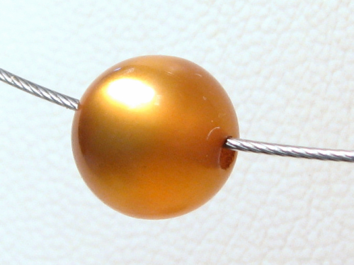 Polaris bead 10 mm glossy rust brown – small hole