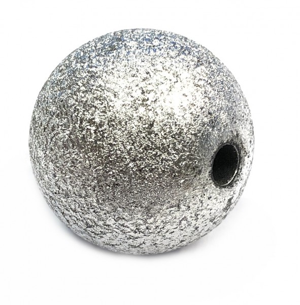 Glitzerstaub-Perle 20mm - silber- 1 Stück