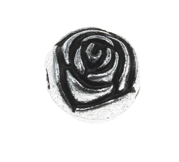 Rose bead 8 mm – antique silver look