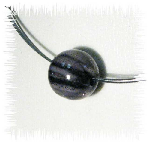 Ilumibead “Crystal Stripes” 12 mm round bead – dark grey