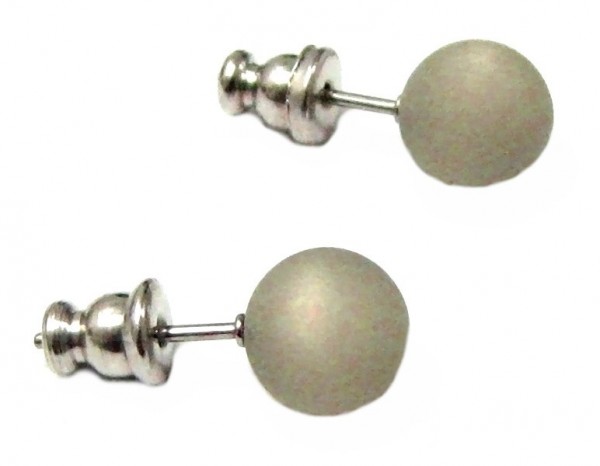 Polaris Earrings 8 mm --Stainless steel- 1 pairs – grey