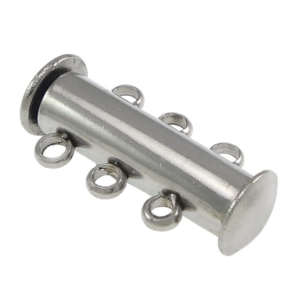 Sliding fastener for 3-row chains and bracelets – stainless steel