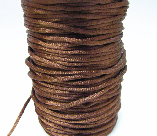 Silk ribbon 2 mm – brown – 1 meter artificial silk