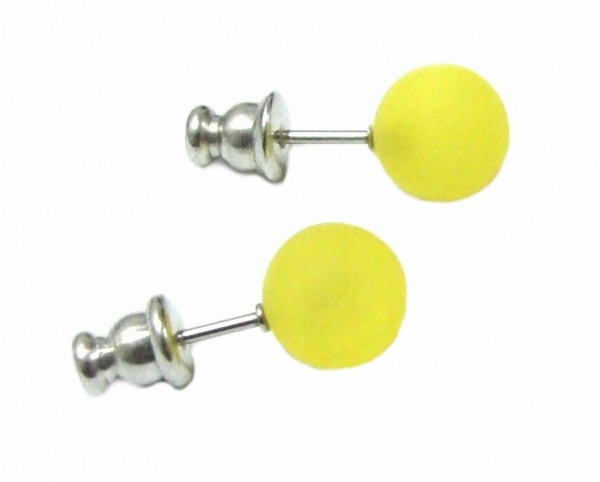 Polaris Earrings 8 mm --Stainless steel- 1 pairs – yellow
