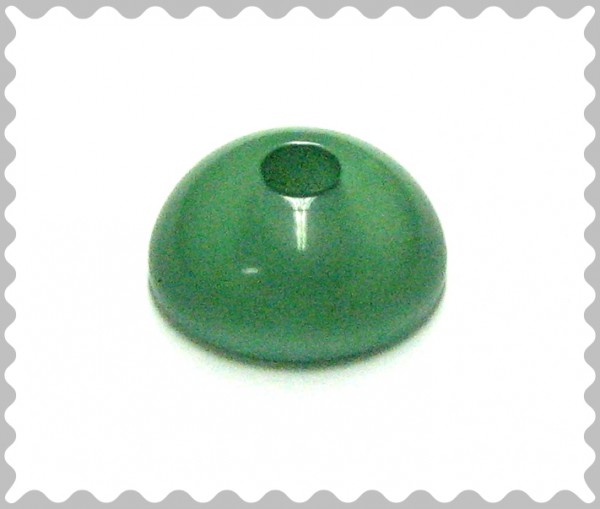Polaris half bead 10x5 mm – patina glossy green