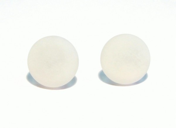 Polaris Earrings 12 mm – Stainless steel – 1 pairs – white