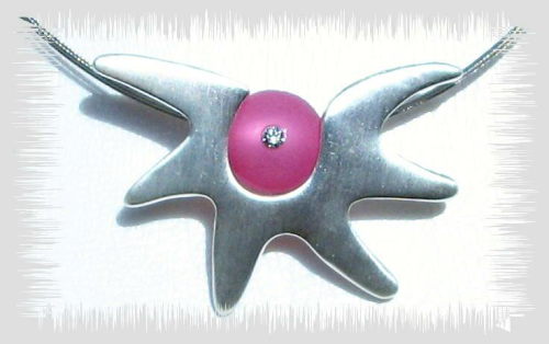 Creative pendant -Sun- rhodinated